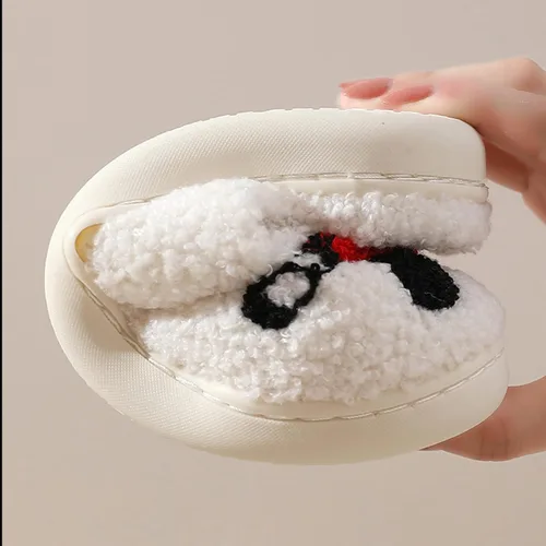 Vista 4 de Bad Cute Bunny Slippers for Women Men Retro Memory Foam Cute Cartoon Plush Fluffy Warm Fur Lined slippers Indoor House Home Winter Shoes