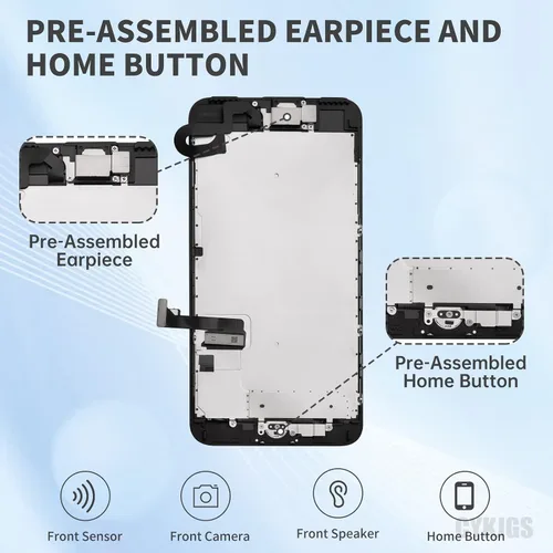 Vista 3 de Para iPhone 7 Plus Reemplazo de pantalla con botón de inicio 5.5 pulgadas, negro, 7Plus pantalla LCD digitalizador Kit de reparación de montaje