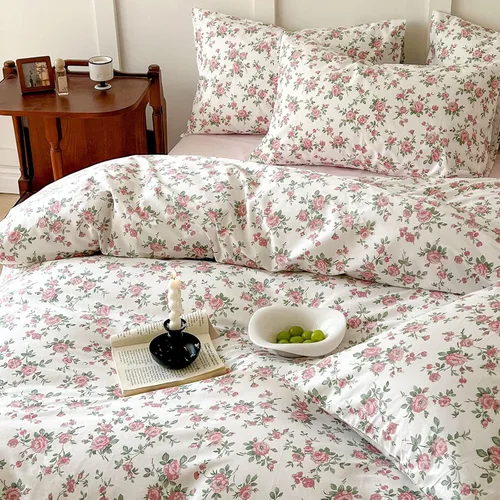 Vista 5 de BHUSB - Juego de funda de edredón para cama individual o queen para niños, 100 % algodón, 3 piezas, reversible, juego completo de ropa de cama
