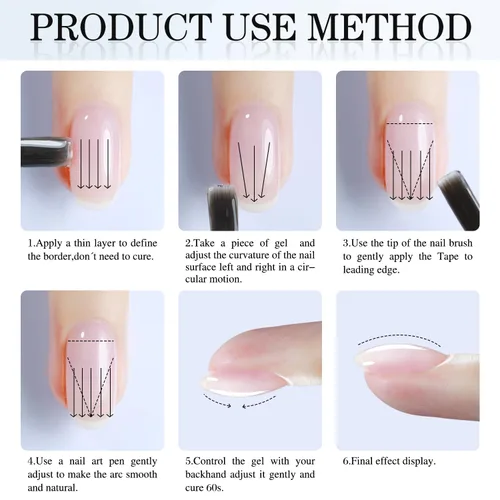 Vista 9 de Double Rhythm - Gel de construcción transparente para uñas, fortalecedor de uñas en una botella, estructura de extensión gruesa de esmalte de gel