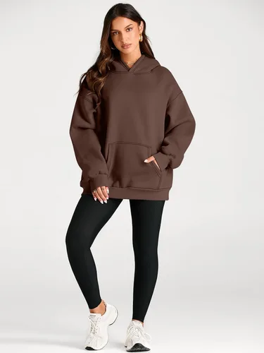 Vista 183 de Trendy Queen - Sudaderas extragrandes con capucha para mujer, suéteres de manga larga, sin botones, de vellón, de otoño, ropa de invierno