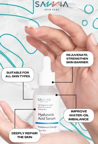 Vista 3 de Suero de ácido hialurónico, humedad durante todo el día, suero facial para una piel de aspecto suave, hidrata, rellena la piel, reduce las arrugas