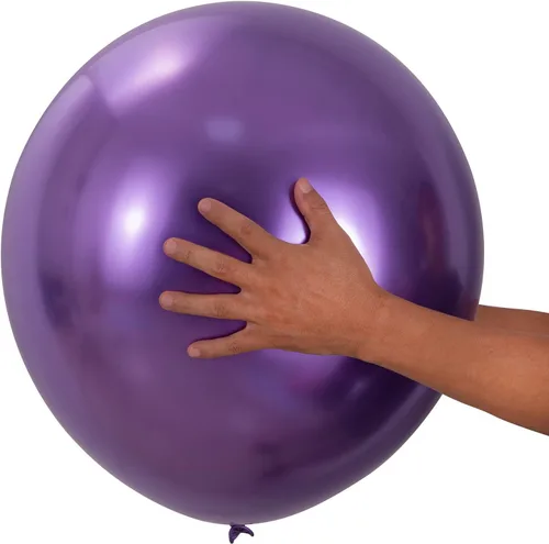 Vista 5 de 10 globos metálicos cromados de látex gruesos y brillantes de 18 pulgadas para cumpleaños, boda, compromiso, aniversario, graduación, baby shower