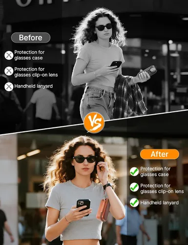 Vista 5 de Funda rígida de transporte para Ray-Ban Meta WayfarerSkylerHeadliner y Gen 2 y Oakley Meta HSTN Smart Glasses Funda de carga para gafas de sol