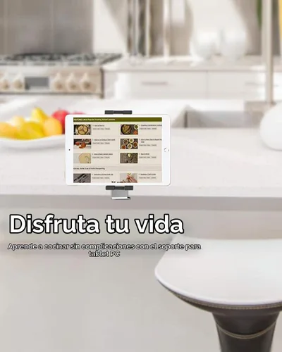 Vista 8 de Soporte para tablet de armario de cocina, soporte para tableta debajo del gabinete con abrazadera ajustable de 360° para iPad Pro Air Mini, Galaxy