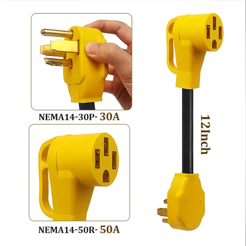 Vista 3 de Cable adaptador de cargador NEMA 14-30P a 14-50R EV, secadora de 30 amperios a 50 AMP EV/RV adaptador de conversión para carga Leave 2, compatible