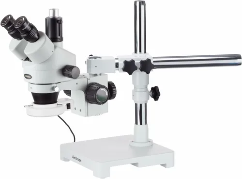 Vista 10 de AmScope SM-3T microscopio estéreo trinocular profesional con zoom estereoscópico SM-3T con control simultáneo de enfoque, oculares WH10x, aumento