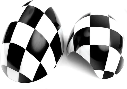 Vista 15 de Cubierta de espejo retrovisor lateral compatible con Mini Cooper R50-R53 DC01 Black Jack ABS - Tapa de espejo exterior adhesiva para Gen 1 R50 R53