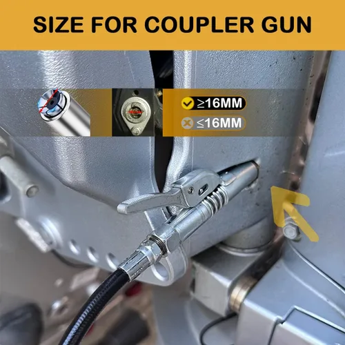 Vista 5 de Acoplador de pistola de engrase, acopladores de grasa de bloqueo fuerte, acoplador de pistola de grasa de alta presión de 12000 PSI, compatible