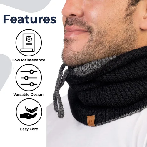 Vista 3 de Baby Alpaca Neck Warmer, Unisex Winter Warmer Hat, Neck Gaiter Scarf