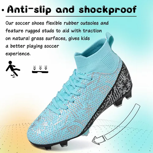 Vista 4 de Tacos de fútbol para niños y niñas, zapatos de fútbol para césped AGFG