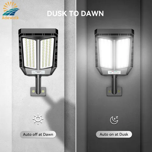 Vista 11 de Adewalk Luces solares de 5000 W para exteriores, luces solares LED de 7000 K para exteriores con sensor de movimiento y control remoto, IP66