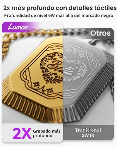 Vista 4 de WECREAT Grabador láser portátil Lumos, IR de 3 W y diodo de 10 W, 157.480 Básico