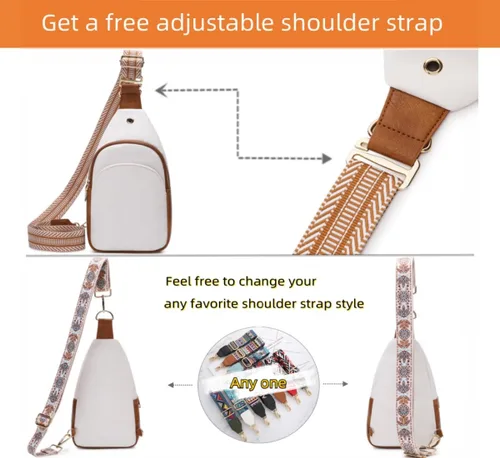 Vista 5 de WSRYDJDL Bolso cruzado pequeño de piel sintética para mujer, bolso bandolera para viajes, senderismo, ciclismo