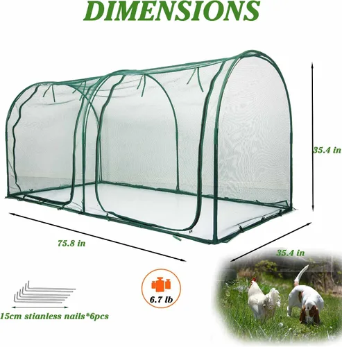 Vista 2 de Gallinero portátil para gallinero, casa de aves de corral, red de jardinería al aire libre, recinto fácil de instalar para animales pequeños