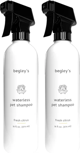 Vista 14 de Begley's - Champú sin enjuague sin agua para mascotas, limpieza sin baño, desodorizante y remoción de olores para un pelaje brillante y con olor