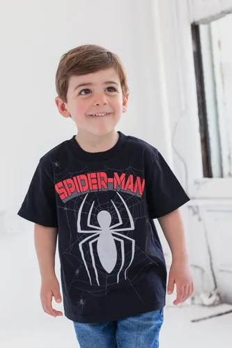 Vista 3 de Marvel Spider-Man - Paquete de 4 camisetas sin botones para niños pequeños a grandes