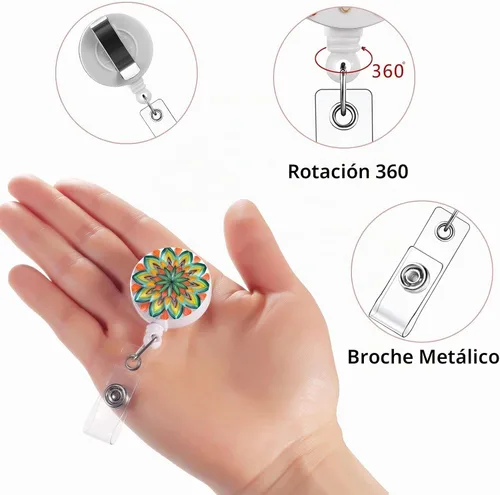 Vista 6 de Paquete de 16 carretes de insignia para enfermeras con soporte retráctil para tarjetas de identificación con clip #1-16pack multicolor