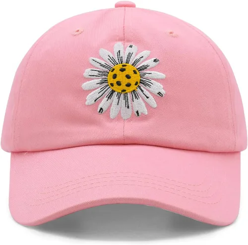 Vista 10 de Waldeal Sombrero de pickleball para mujer, gorra de béisbol bordada con margaritas Beige