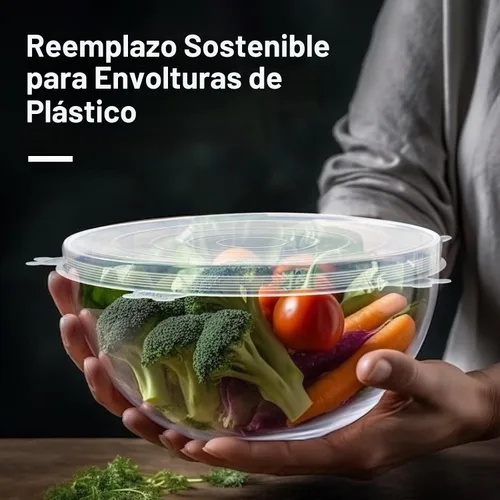 Vista 6 de 14 tapas elásticas de silicona reutilizables de alta calidad para almacenamiento de alimentos, fundas elásticas flexibles y resistentes al calor