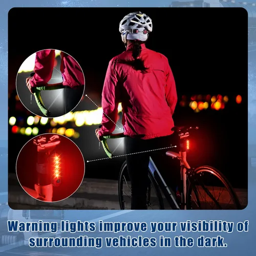 Vista 4 de Jerify Paquete de 20 luces LED recargables por USB, luces traseras de navegación, kit de luces traseras de bicicleta, impermeables, 4 opciones