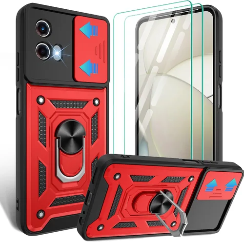 Vista 72 de Gritup Funda para Moto G Stylus 5G-2021 con cubierta deslizante para cámara 1 paquete de protectores de pantalla HD Soporte de metal giratorio