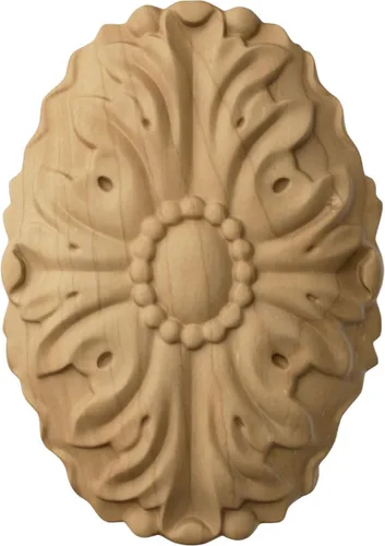 Vista 8 de Ekena Millwork ROS02X04ASAL Roseta ovalada Ashford, 1 7/8 pulgadas de ancho x 2 3/4 pulgadas de alto x 1/2 "P, aliso Alder