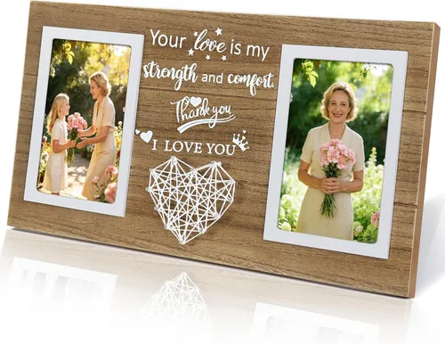 Vista 9 de ZEEYUAN Marco de fotos plegable con bisagras de 4 x 6 y 5 x 7 pulgadas, regalos para mamá madre, día de la madre, regalos para mamá de hija hijo