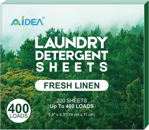 Vista 13 de AIDEA Hojas de detergente para ropa, sin perfume (60 cargas), 30 hojas, detergente para ropa, sin jarra de plástico, ligero y fácil de usar