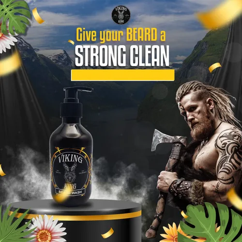 Vista 7 de VIKING KING-BEARD LAVADO-Árbol de té/Menta-300 Ml