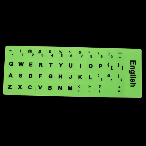 Vista 6 de PATIKIL Calcomanías inglesas para teclado que brillan en la oscuridad, cubierta universal luminosa de repuesto para computadora de escritorio