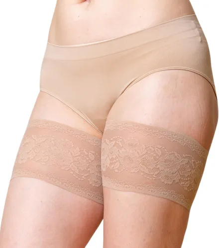 Vista 13 de Bandelettes Bandas elásticas patentadas originales para muslos antirozaduras Jazmín beige