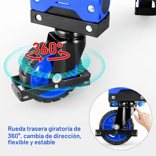 Vista 7 de Carro de mano plegable 2 en 1, carrito retráctil de 330 libras, 4 y 2