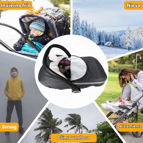 Vista 6 de Funda para asiento de automóvil, funda de asiento de automóvil para bebé, cubierta universal para asiento de automóvil para invierno, otoño Negro