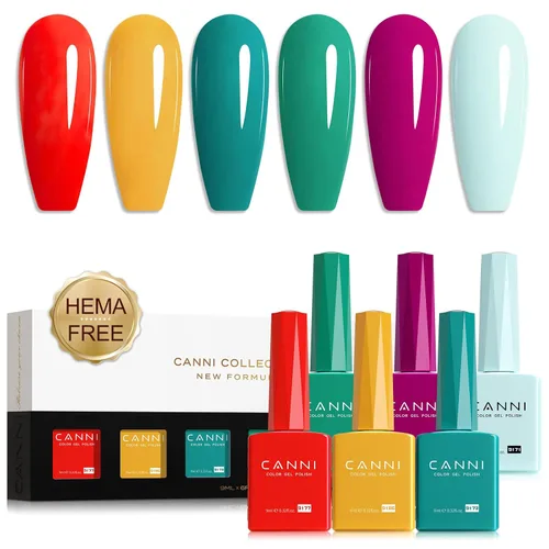 Vista 38 de CANNI - Juego de esmalte de uñas en gel azul de 6 colores 9ML Baby Royal Light Blue – Esmalte de uñas en gel inspirado en el océano Acuario