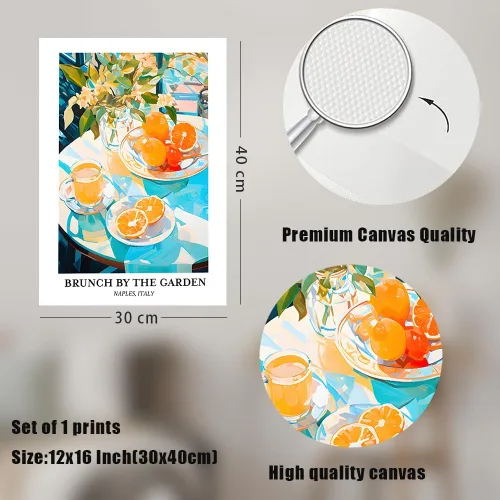 Vista 4 de LAYWHQ - Arte de pared de naranjas vibrantes, frutas y cítricos, pinturas de acuarela, pósteres de Italia, jardín, brunch, ccreativo, decoración