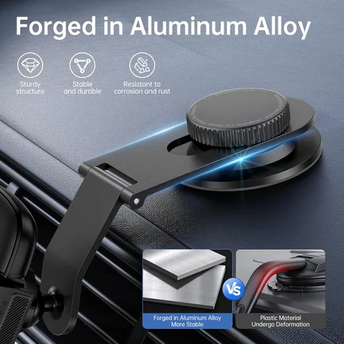Vista 4 de SYNCWIRE Soporte de teléfono para coche para tablero universal [súper estable] Soporte de teléfono para coche con brazo plegable de aleación