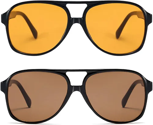 Vista 2 de BUTABY Gafas de sol de aviador vintage para mujeres y hombres gafas retro de los años 70 marco cuadrado grande protección UV400