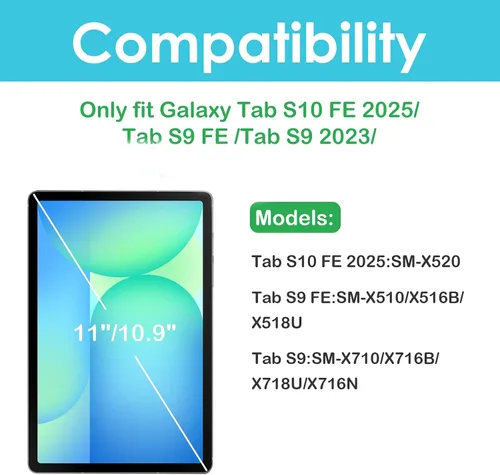 Vista 3 de ProCase Funda protectora para Galaxy Tab S10 FE 2025 / S9 FE 10.9 pulgadas / Tab S9 11 pulgadas 2023, cubierta inteligente de soporte delgado