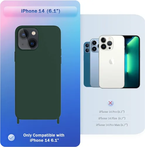 Vista 298 de Funda compatible con iPhone 8 Plus, iPhone 7 Plus/6 Plus/6S Plus con cordón, funda cruzada para iPhone con correa ajustable de silicona para iPhone