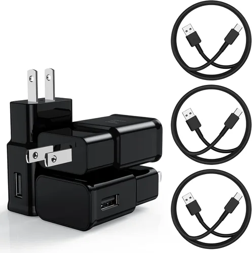 Vista 8 de Cargador tipo C de carga rápida, paquete de 2 bloques de carga USB C Android para teléfono y cable de carga de 3 pies, para Samsung Galaxy S8/S9/S10