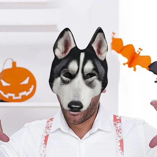 Vista 8 de 1 máscara de perro de Halloween para Pascua, Halloween, Navidad, carnaval, cosplay, accesorios