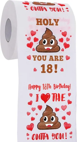 Vista 7 de Regalos de 18 cumpleaños para niño o niña - Feliz papel higiénico de broma - Decoraciones de 18 cumpleaños, suministros de fiesta y recuerdos