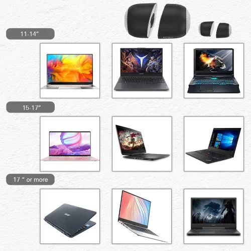 Vista 9 de Elevadores de laptop para escritorio, soporte de refrigeración para mini laptop, almohadillas magnéticas para teclado, patas ergonómicas