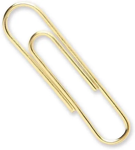 Vista 3 de Clips jumbo para papeles ACCO, tonalidad en oro, de acabado suave, alambre de acero, capacidad para 20 hojas, caja de 50 clips (A7072532)