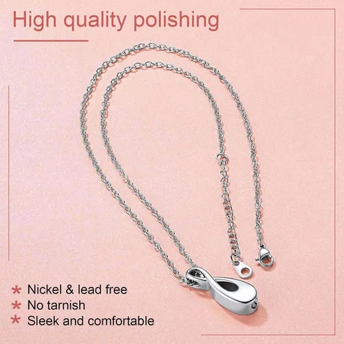 Vista 12 de FindChic Collares personalizados con urna para cenizas, barra vertical, gato, luna, reloj de arena, garra de perro, acero inoxidable, chapado en oro