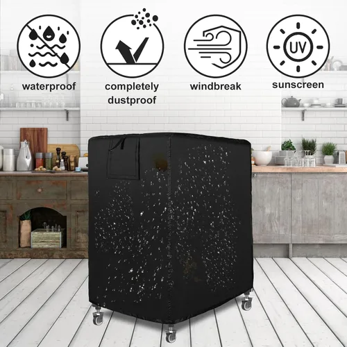 Vista 7 de Negro 10tier 23 "X28" X32" Sheet Rack Cover with Zipper, Ventilado, Oxford Cloth, For Baking, Cooking
