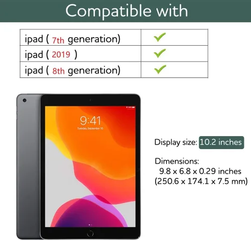 Vista 2 de SURITCH para iPad de 9ª/8ª/7ª generación, Funda iPad 10.2, [Protector de Pantalla Integrado] [Soporte para Lápiz] Funda de Cuero Ligera Cubierta