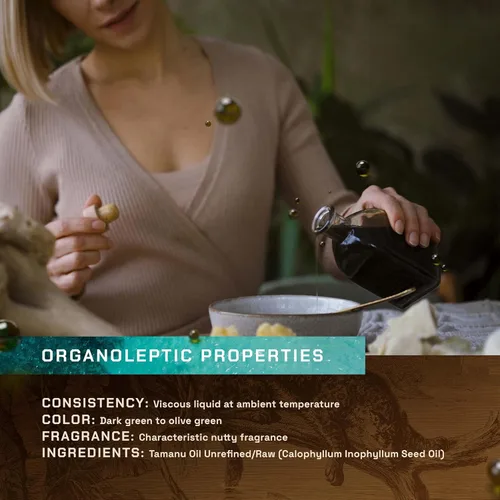 Vista 6 de Aceite de tamanu Sin productos químicos Aroma natural Sin refinar, crudo, prensado en frío, solidifica en invierno Origen indio orgánico