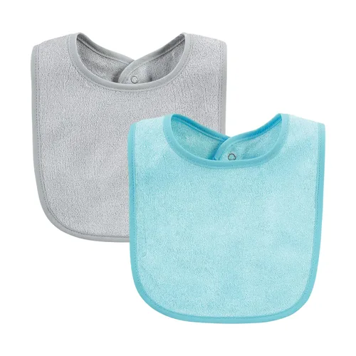 Vista 4 de Hudson Baby Babero unisex de rayón de bambú para bebé con forro impermeable, 10 unidades, azul verde azulado, talla única